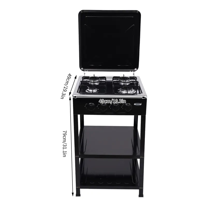 💥Clearance Sale 4 Burner Gas Stove 🔥 Portable Outdoor Cooktop 🍳 NG/LPG Ready 🏕️obs Manual Ignition for RV Travel Emergency Preparedness Family Use
