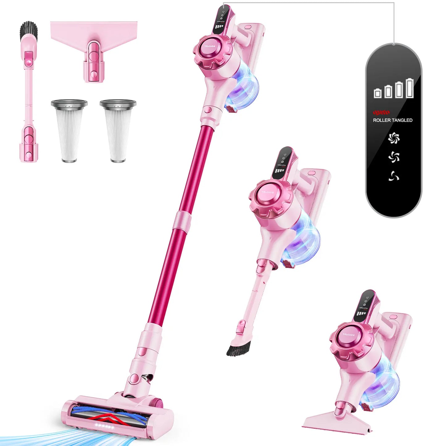 Trucozie T350 8-in-1 Cordless Vacuum, 33Kpa Suction 45Mins Runtime for Pet Hair Floors