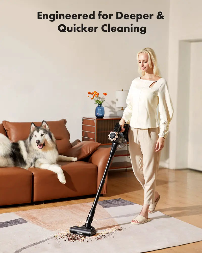 Trucozie T350 8-in-1 Cordless Vacuum, 33Kpa Suction 45Mins Runtime for Pet Hair Floors