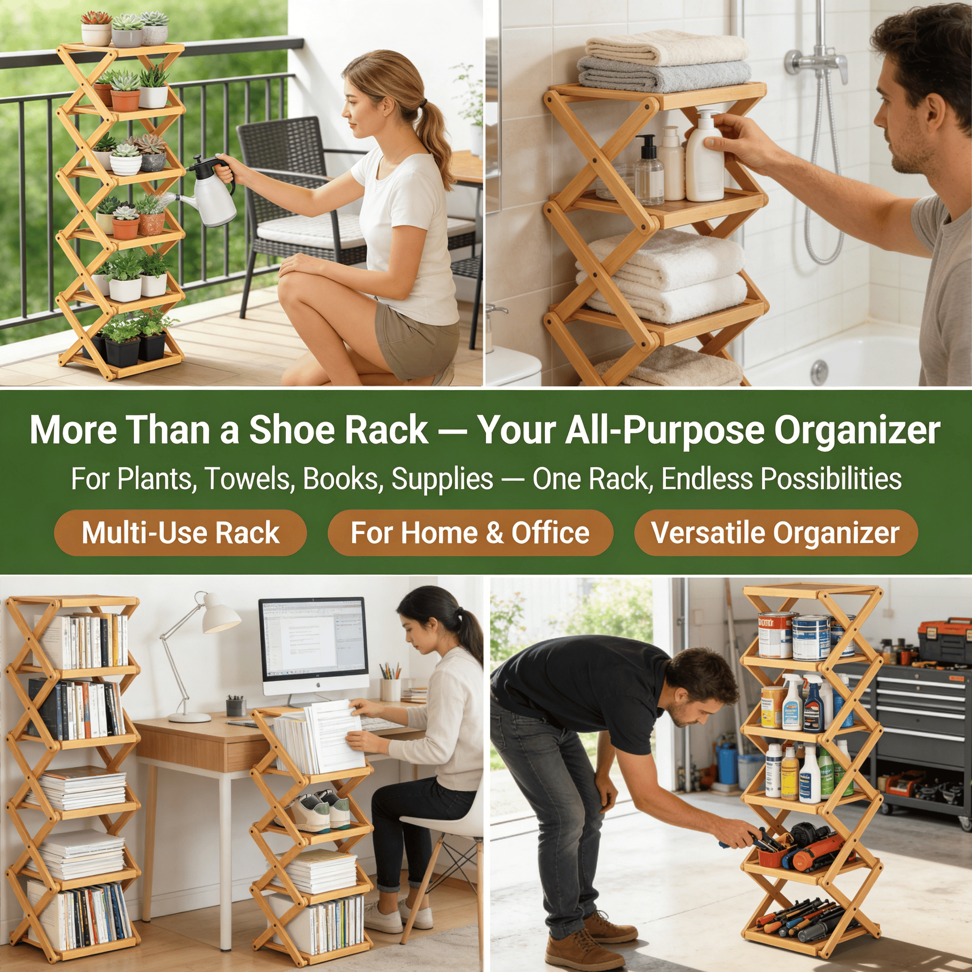 The 9-Tier No-Assembly Bamboo Rack !🌿👟
