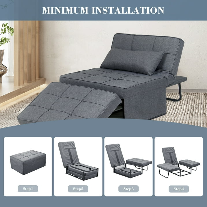 🔥 Warehouse Clearance 💥 4-in-1 Multi-Function Folding Ottoman Sofa Bed
